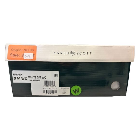 Karen Scott Womens Hanna Faux Leather Knee-High Boots | White | 8M Wide Calf - Picture 9 of 9